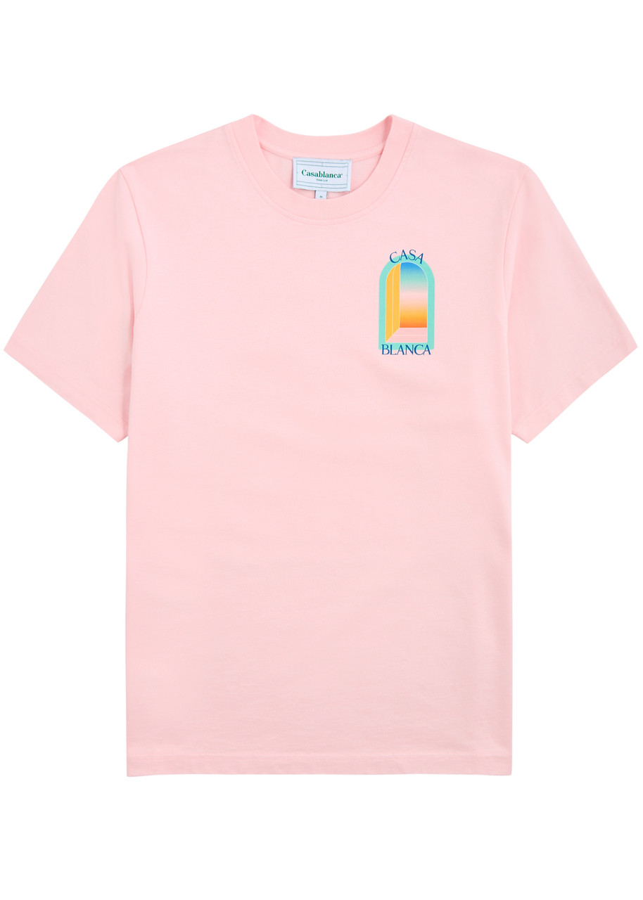 CASABLANCA L'Arc Colore printed cotton T-shirt Pink